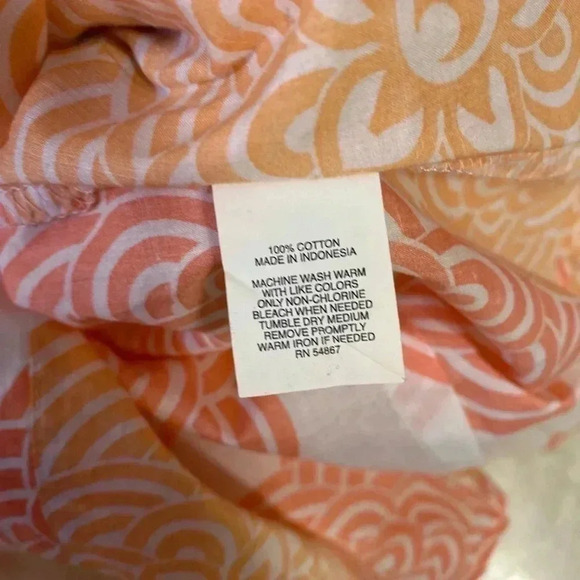 Express Design Studio Orange‎ Floral 100% Cotton Button Down Size S - Picture 3 of 8